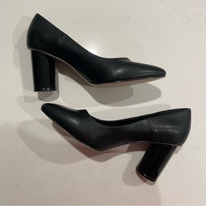 H&M Black Round Block Heel Size 37/6.5
